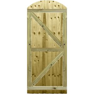 Overlapped Feather Edge Pathway Fully Framed Arch Top Pedestrian Garden Gate - Pressure Treated (Tanalised) / 75cm by Premier Garden Supplies