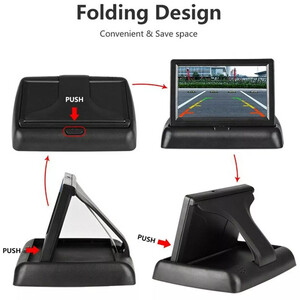 Folding Rear View Reversing Camera Kit - Black