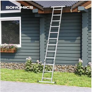 Multi-Purpose Aluminium Ladder - Silver by SONGMICS