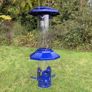 Squirrel Proof Hanging Bird Seed Feeder - Blue by Selections