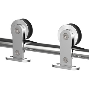 HOMCOM Wooden Sliding Door Kit - Brown by HOMCOM