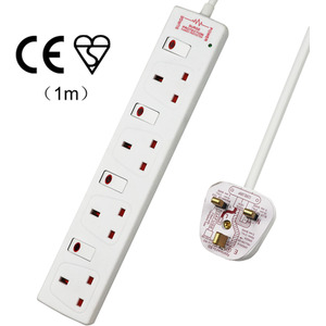 4 Gang Individually Switched Surge-Protected Extension Lead by ExtraStar
