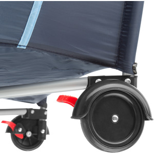 tectake Travel Cot Dog with Changing Mat, Play Bar Carry Bag - Blue by tectake