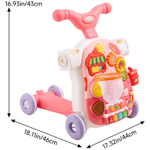 Kidkid Walker Convertible with Play Table Function - Pink by Kidkid