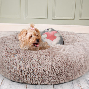 Anxiety Reducing Plush Bed with Toy - Brown by Dreampaws