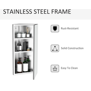 HOMCOM Wall Mounted Bathroom Mirror - Silver by HOMCOM