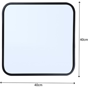 Shoreditch Bathroom Wall Mounted Mirror Curved Square Metal Matt Black 40x40cm - Black by Showerdrape