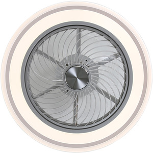 Acrylic Round LED Ceiling Fan Light with Fan Guard - White by Livingandhome