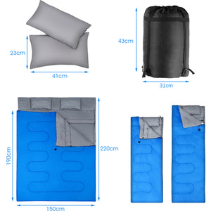 Costway Camping Sleeping Bag Double Outdoor Sleeping Bag - Blue by Costway