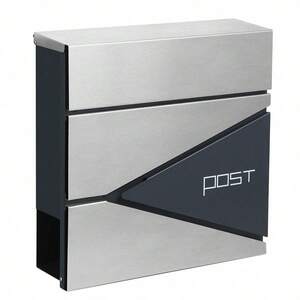 Lockable Post Box Mounted on the Wall - Silver by SONGMICS