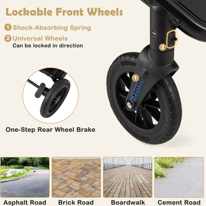 3-in-1 Newborn Stroller - Black by Costway