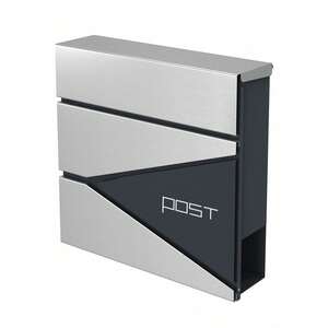 Lockable Post Box Mounted on the Wall - Silver by SONGMICS
