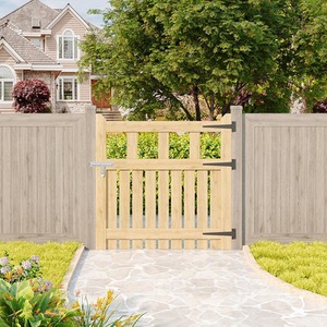 Spruce Wood Garden Fence Gate with Raised Sides by Livingandhome
