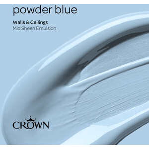 Crown Walls and Ceilings Mid Sheen Emulsion - Powder Blue / 2.5l by Crown Paints