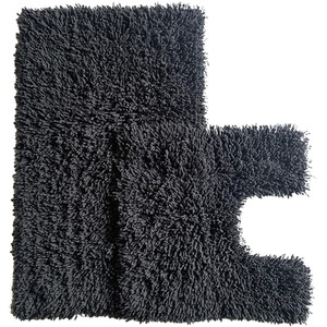 Luxurious Twist Bath Mat Set - Charcoal