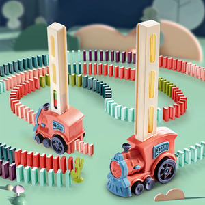 Automatic Domino Laying Train Toy with Light by komore