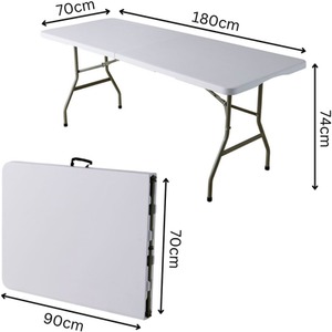 Home Source Folding 6FT Trestle Table - White by Home Source