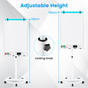 Mobile Magnetic Whiteboard - White by Costway