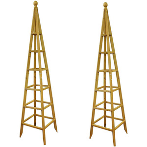 Tall Wooden Garden Obelisk - Brown / 2 by Selections