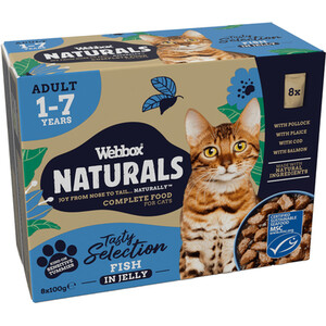Webbox Naturals Adult Cat Food in Jelly Pouches - Fish Selection / 8 by Webbox