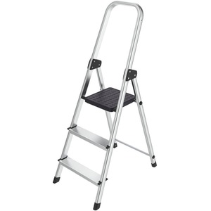 Step Ladder Aluminium Light Non Slip EN131 Certified - Silver / 39.5cm by HyFive