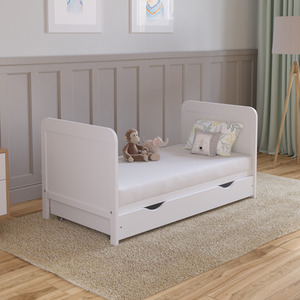 Levi Cot Bed With Drawer And Mattress - Anthracite/Pine by Love For Sleep