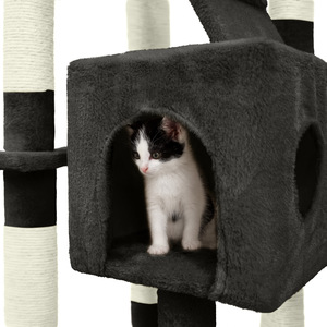 Cat Tree Scratching Post Mogli - Black by tectake