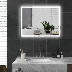 HOMCOM LED Bathroom Mirror with Lights Dimmable Touch Switch with 3 Colours - Silver by HOMCOM