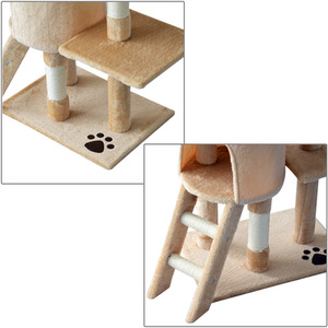 PawHut Cat Tree Activity Centre Condo - Beige by PawHut