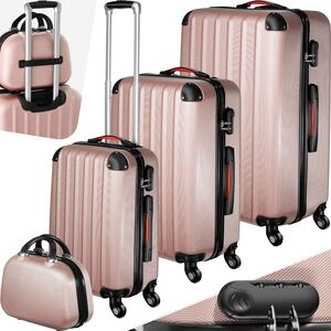 tectake Suitcase Set 4-Piece Pucci - Rose Gold by tectake