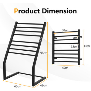 2-in-1 Towel Warmer Rack - Black by Costway