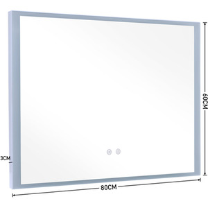 Frameless Anti-Fog LED Bathroom Wall Mirror - White by Livingandhome