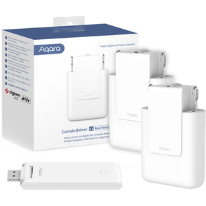 Smart Home Curtain Driver (Rod) Twin Pack with Aqara E1 Hub - White by Aqara