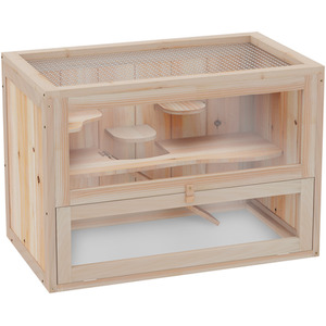 Wooden Small Animal Hutch - Natural by Pawhut
