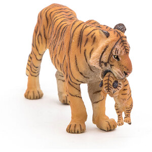 PAPO Wild Animal Kingdom Tigress with Cub Toy Figure - Black by PAPO