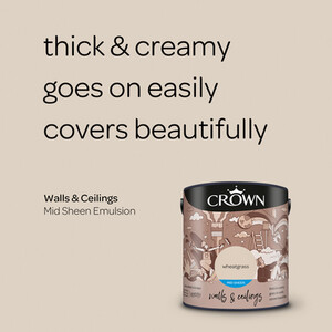 Crown Walls and Ceilings Mid Sheen Emulsion - Wheatgrass / 2.5l by Crown Paints