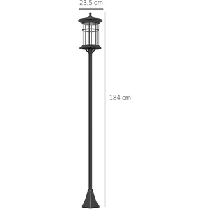 Outsunny Waterproof Garden Lamp Post Lights - Black by Outsunny