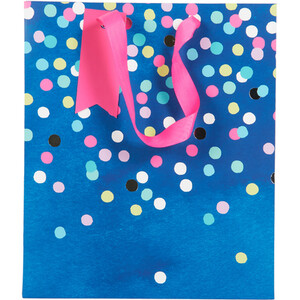 Pack of 2 Polka Medium and Small Gift Bags - Blue and White