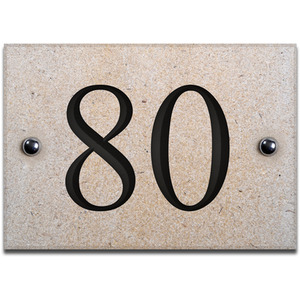 Limestone Number 80 with Infill by The House Nameplate Company