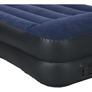 Outsunny Inflatable Queen Air Bed with Electric Pump and Integrated Pillow - Blue by Outsunny