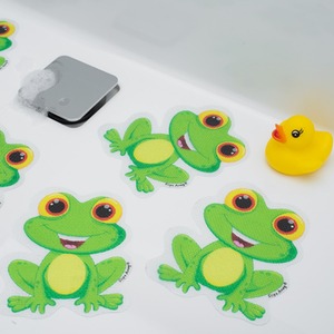 Products Anti Slip Kids Bath Stickers - Smiley Frog (5x Pack ) - Green by Slips Away