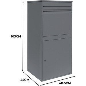 Grey Anti-Theft Parcel Post Box XL - Grey by Monster Shop