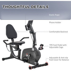 HOMCOM Exercise Training Workout Bike - Black, Grey by HOMCOM