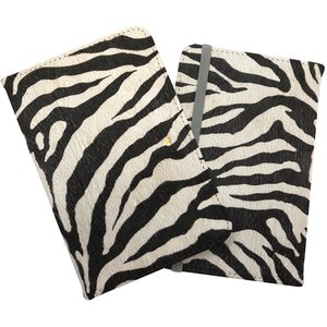 White Tiger Print Passport Cover - Black by Warren Reed - Designer