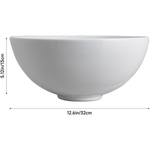 Ceramic Countertop Basin with Central Drain Set - White by Livingandhome
