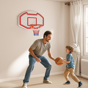 Large Wall Mounted Basketball Hoop - Black by Costway
