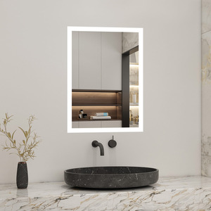 LED illuminated Bathroom Mirror Anti-fog Rectangle - White / 60cm by AicaBathroom