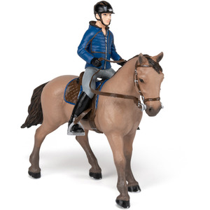 PAPO Horses and Ponies Walking Horse and Horseman Toy Figure - Brown by PAPO