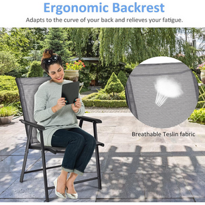 Set of 4 Folding Garden Chairs by Costway