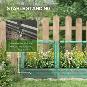 Outsunny Raised Garden Bed Planter Box with Greenhouse, Green and Dark Grey - Green by Outsunny